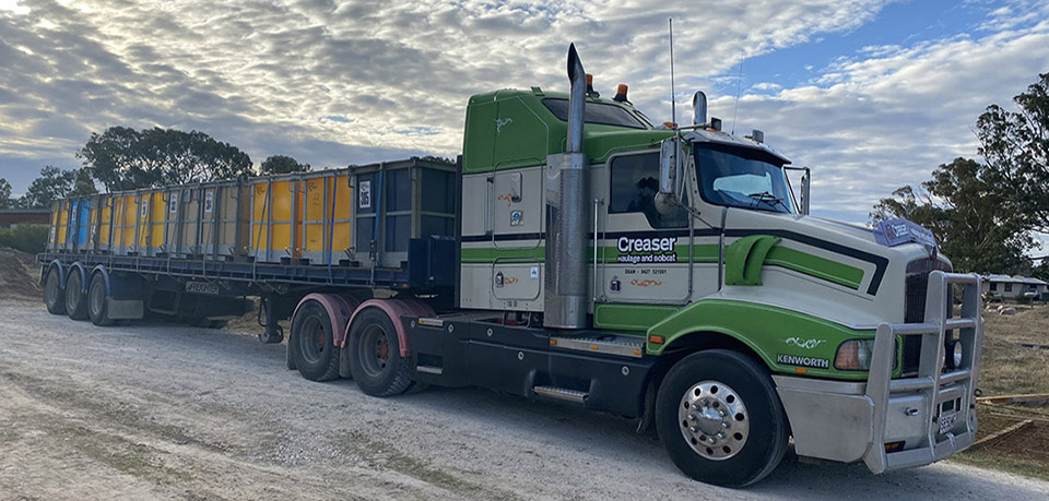 Creaser Haulage and Bobcat provide grape cartage from the vineyards to the wineries in South Australia.